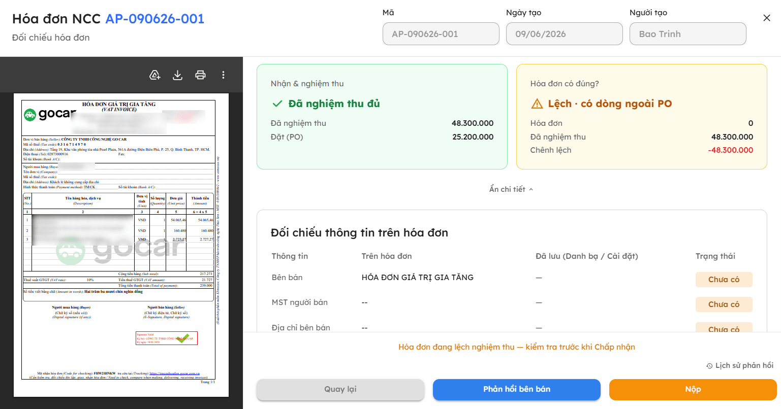 Hóa đơn phải trả