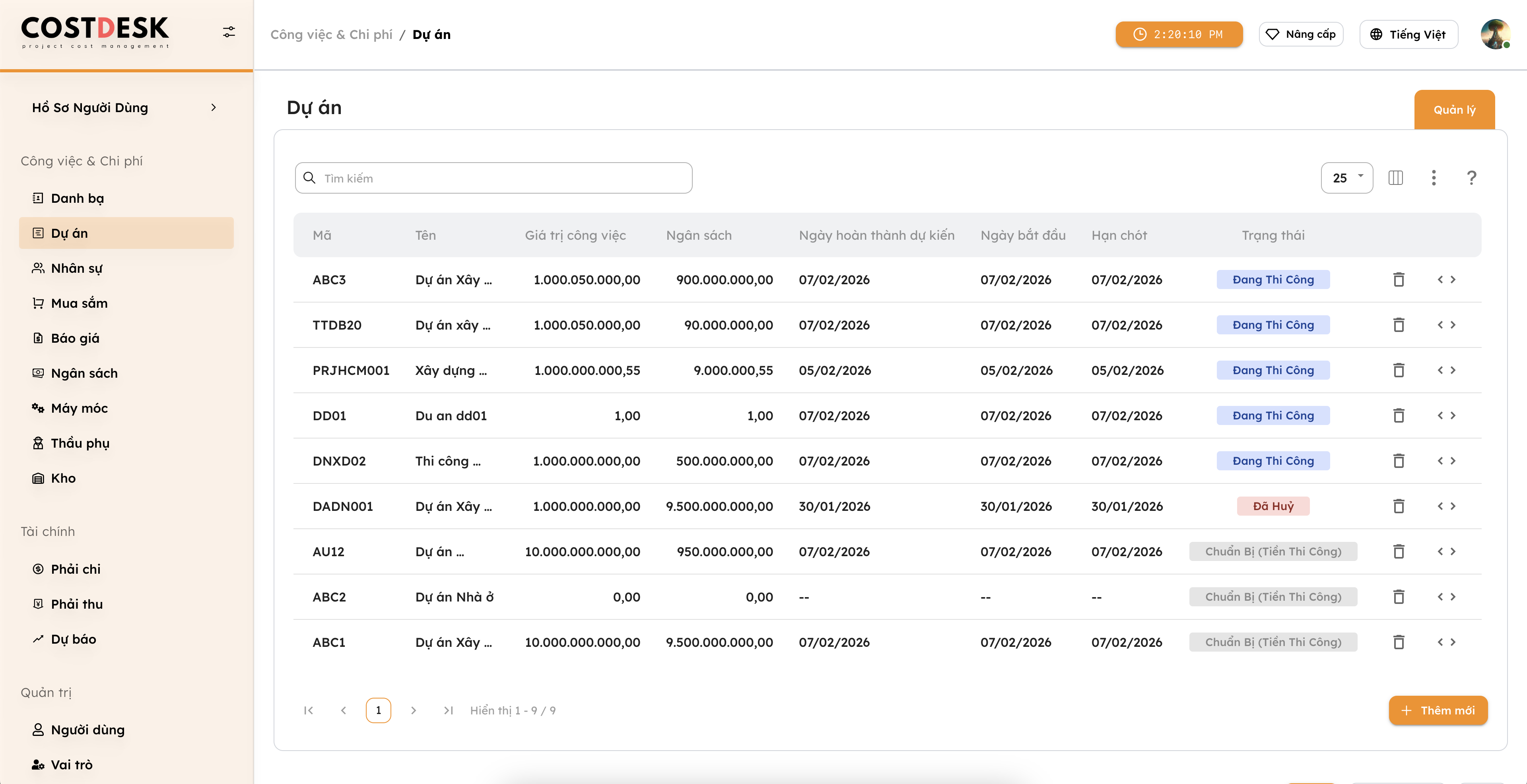 CostDesk Preview